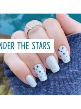 Color Street  under the Stars Glitter Star Nail strips 2 set 16 + bonuses FDG368